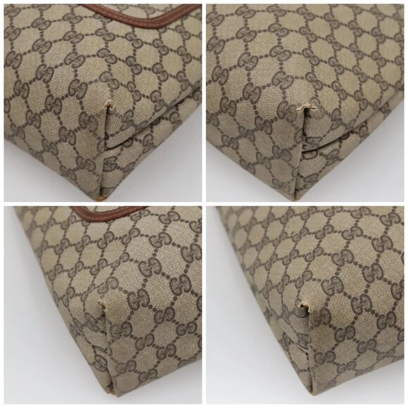 GUCCI GG Supreme Web Sherry Line Tote Bag PVC Beige - Picture 16 of 16